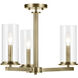 Crosby 3 Light Natural Brass Chandelier Ceiling Light