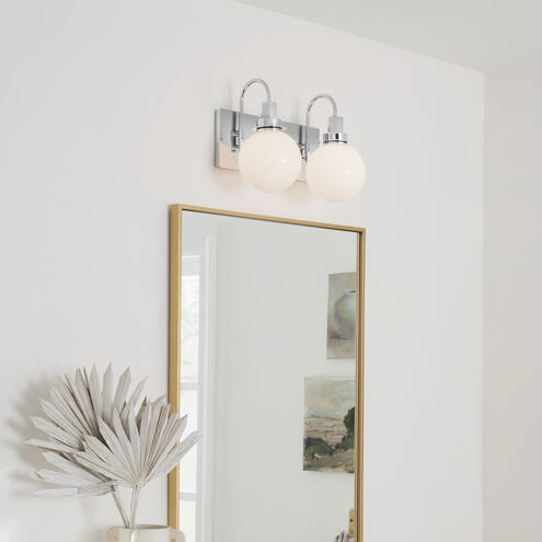 Hex LED 14.25 inch Chrome Bathroom Vanity Light Wall Light