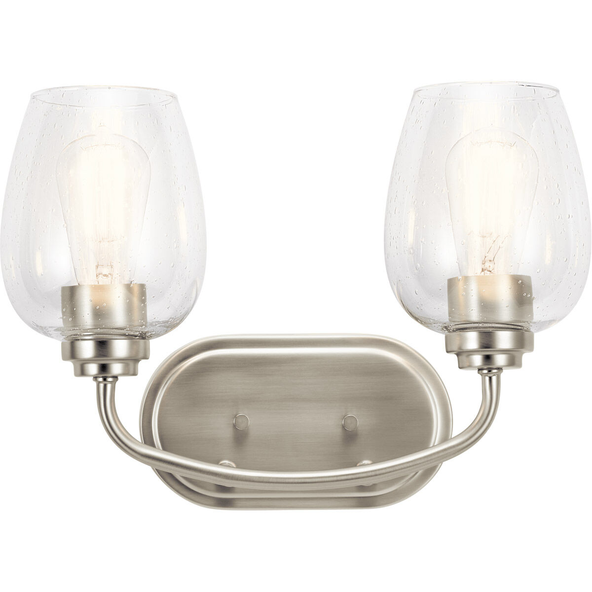 Valserrano 2 Light 15 inch Brushed Nickel Wall Mt Bath 2 Arm Wall Light