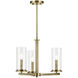 Crosby 3 Light Natural Brass Chandelier Ceiling Light