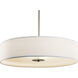 Independence 3 Light 24 inch Brushed Nickel Pendant/Semi Flush Ceiling Light in Satin Etched Tempered