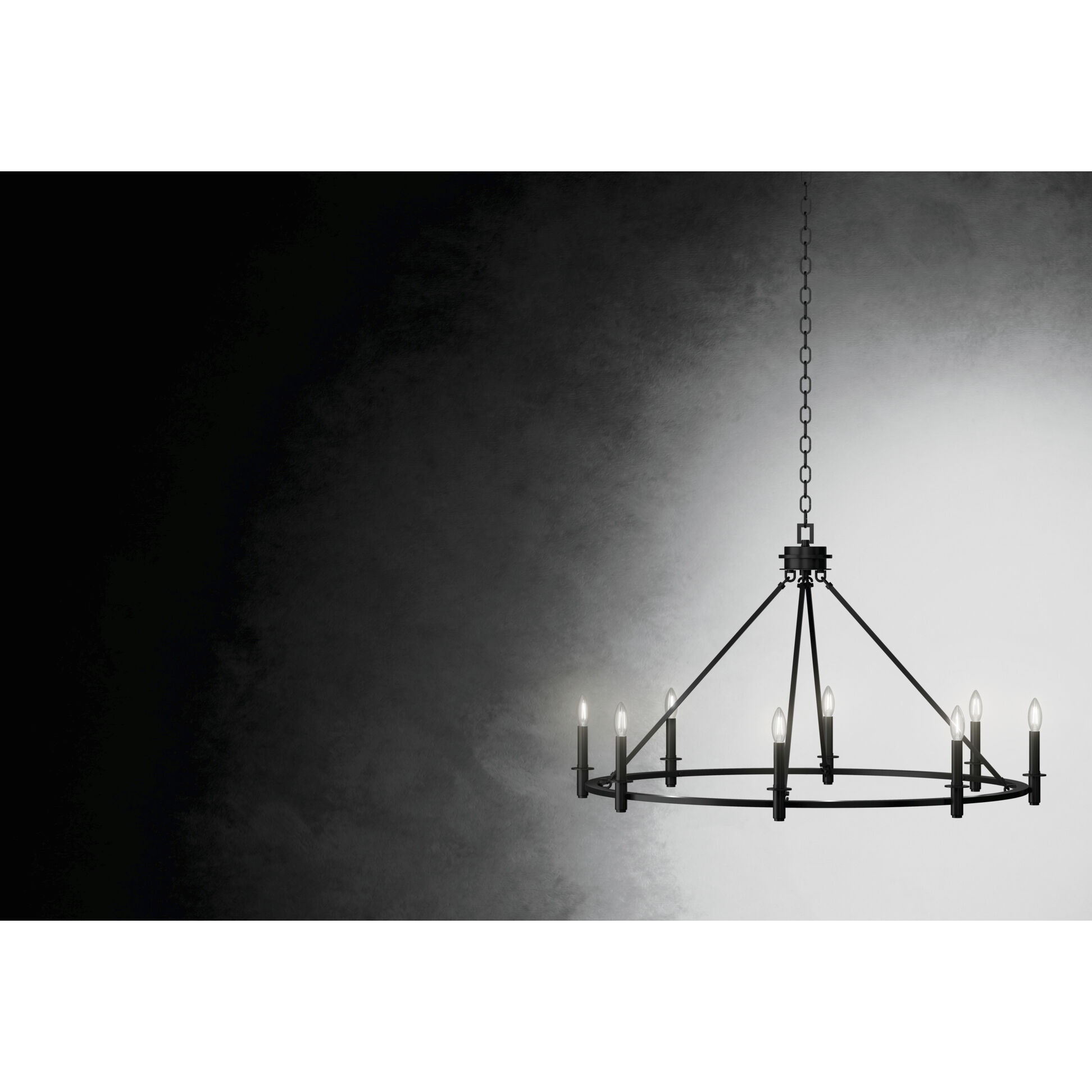 Carrick 8 Light Black Chandelier Ceiling Light, 1 Tier Medium