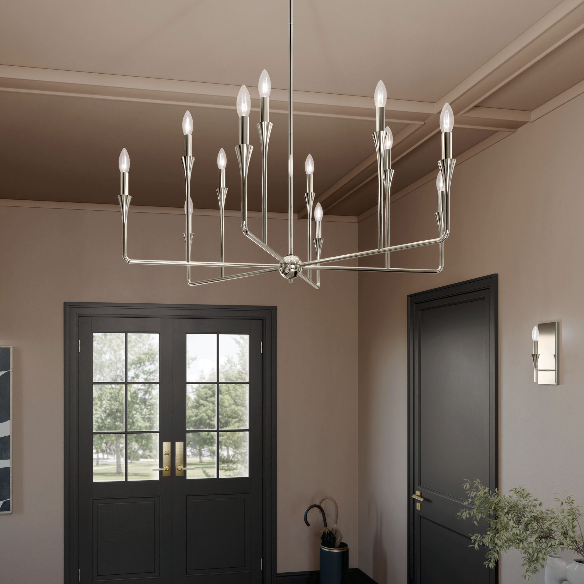 Alvaro 12 Light Polished Nickel Chandelier Multi Tier Ceiling Light, Multi Tier