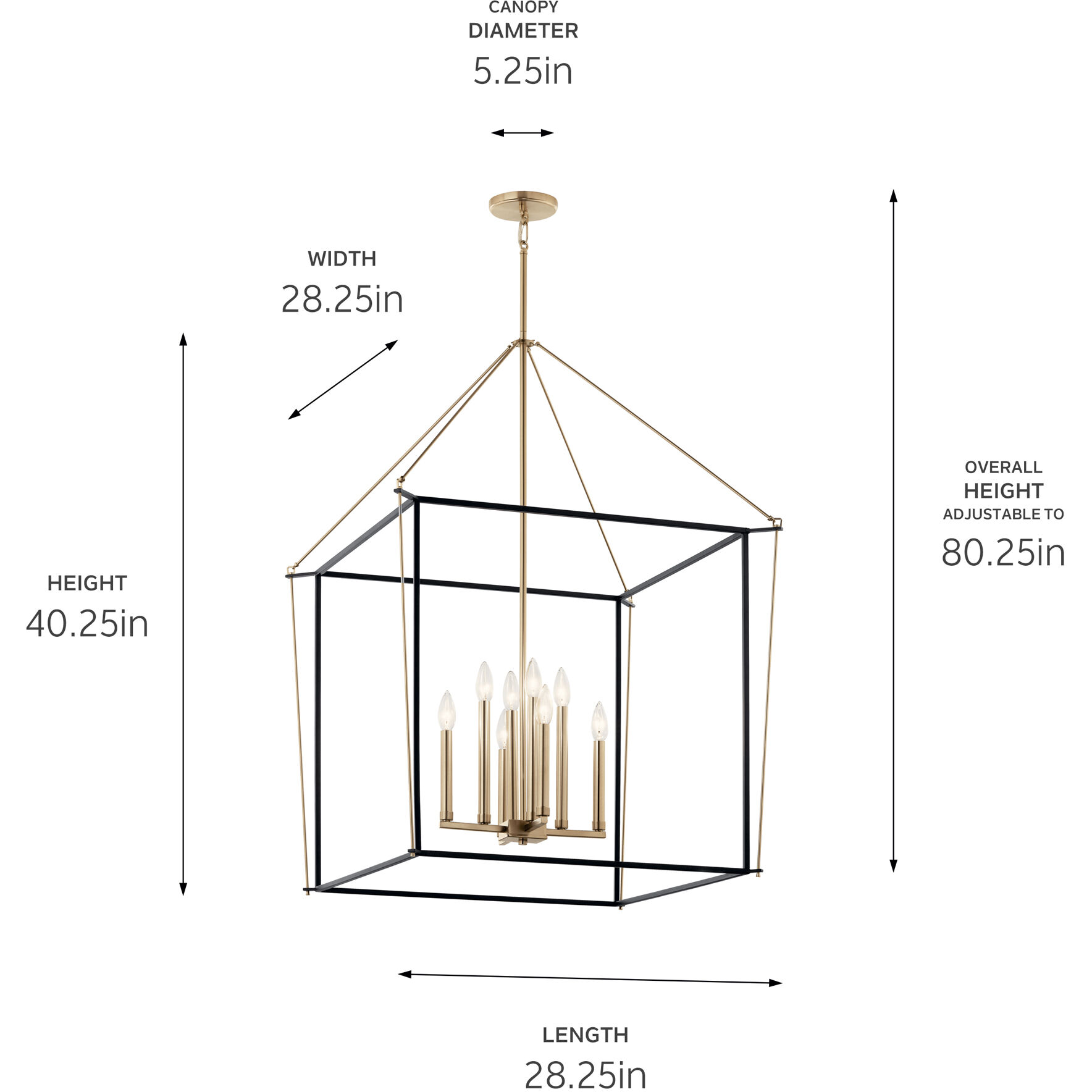 Eisley 8 Light 28.25 inch Champagne Bronze Foyer Pendant Ceiling Light