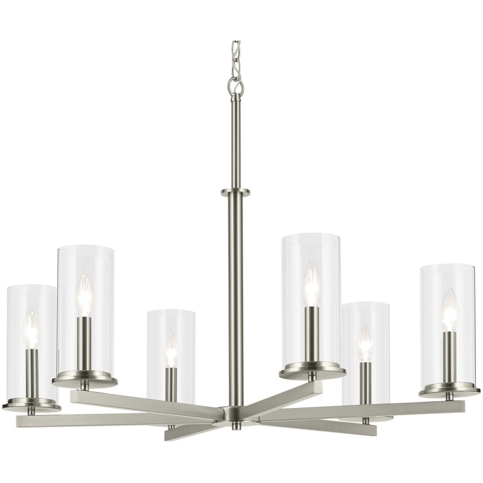Crosby 6 Light Brushed Nickel Chandelier Ceiling Light