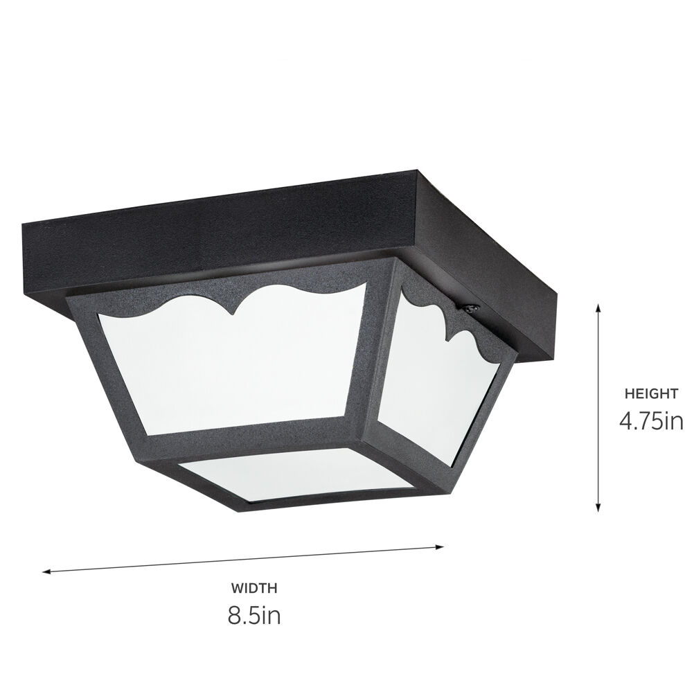 Outdoor Plastic Fixtures 1 Light 8 inch Black Outdoor Flush & Semi Flush Mt