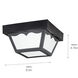 Outdoor Plastic Fixtures 1 Light 8 inch Black Outdoor Flush & Semi Flush Mt