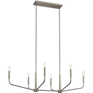 Madden 6 Light 17.75 inch Brushed Nickel Chandelier Linear Ceiling Light, Double