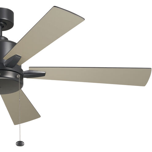 Lucian 52 inch Satin Black with Silver/Black Blades Ceiling Fan