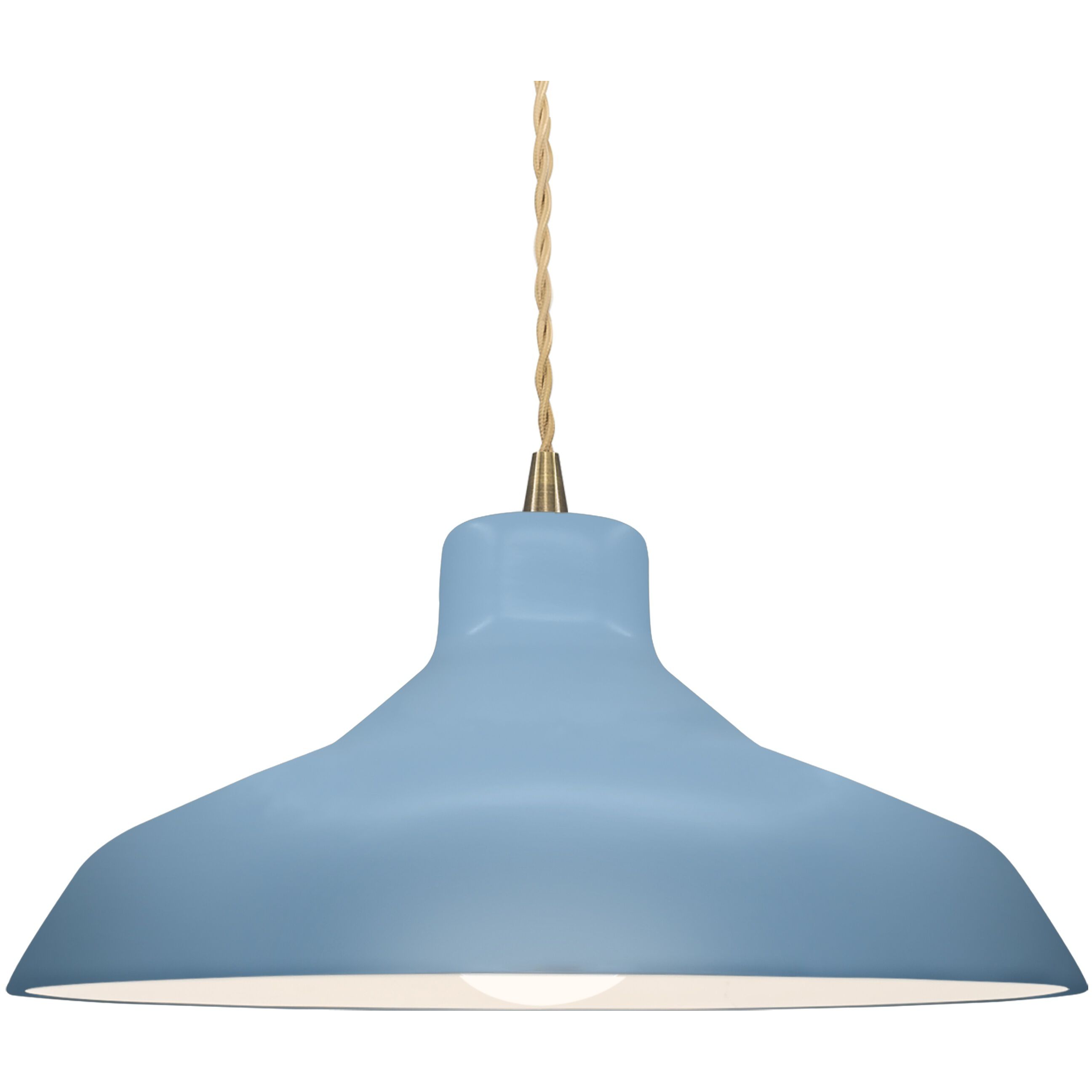 Radiance 1 Light 15.5 inch Sky Blue and Antique Brass Pendant Ceiling Light