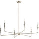 Alvaro 6 Light Polished Nickel Chandelier Ceiling Light, 1 Tier Medium