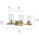 Crosby 3 Light 23 inch Natural Brass Bath Light Wall Light