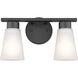 Stamos 2 Light 13 inch Black Bath Vanity Light Wall Light, 2 Arm