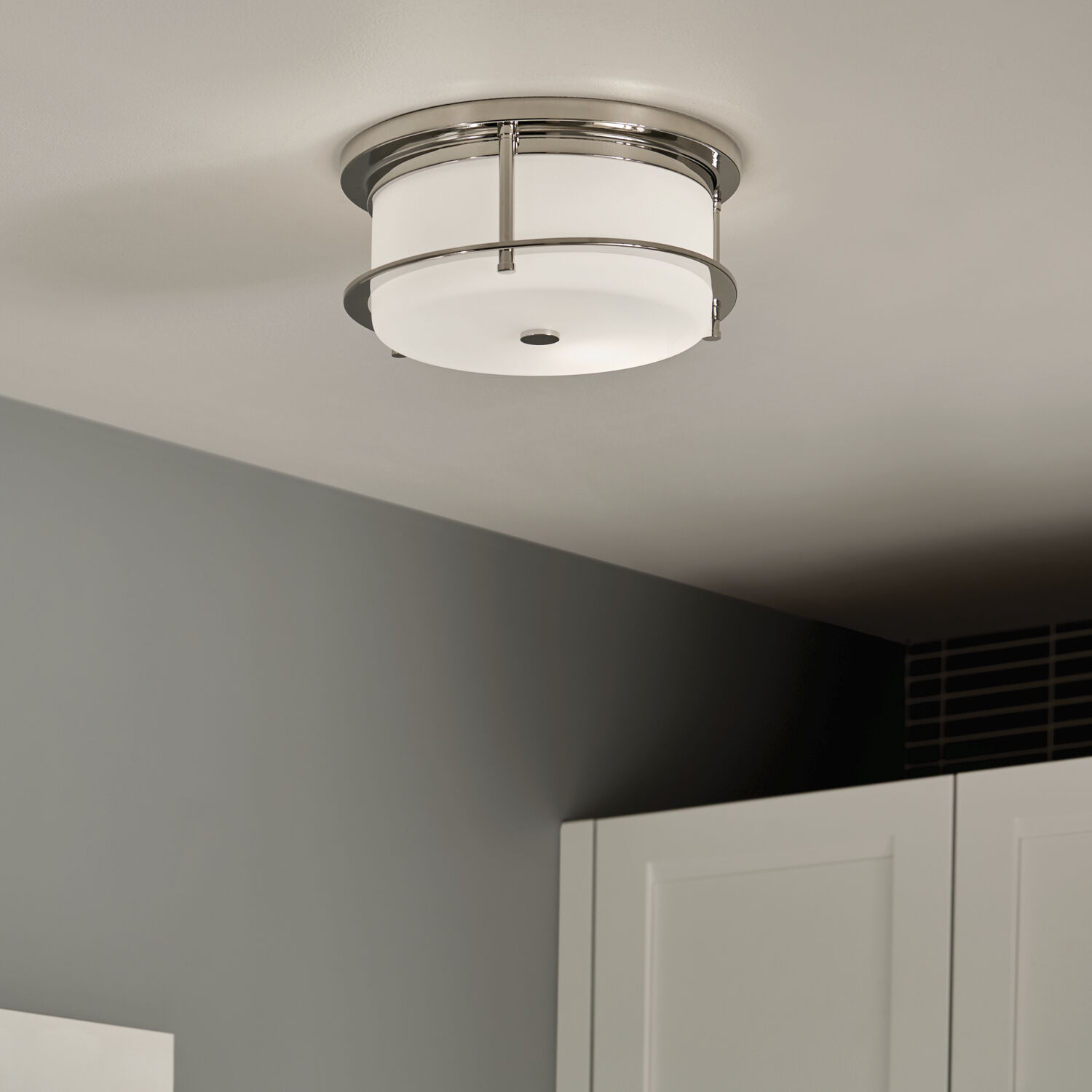 Brit LED 12 inch Polished Nickel Flush Mount Ceiling Light