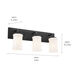Homestead Vetivene 3 Light 24 inch Textured Black Vanity Light Wall Light, Vetivene