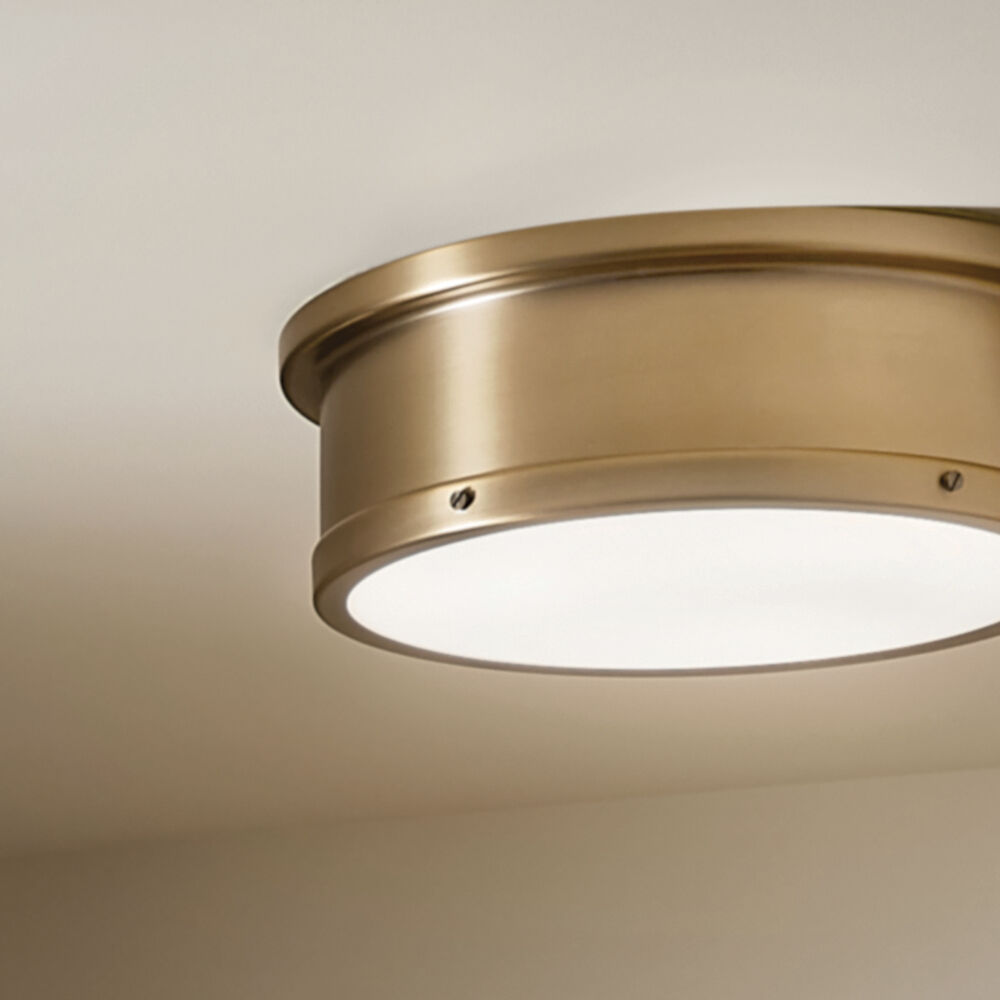 Serca 3 Light 18 inch Brushed Natural Brass Flush Mount Ceiling Light