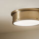 Serca 3 Light 18 inch Brushed Natural Brass Flush Mount Ceiling Light