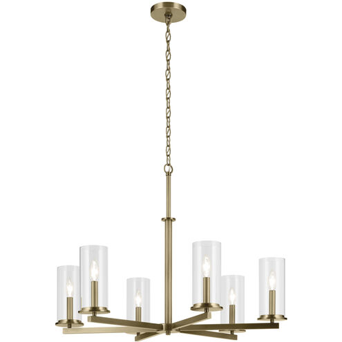 Crosby 6 Light Natural Brass Chandelier Ceiling Light