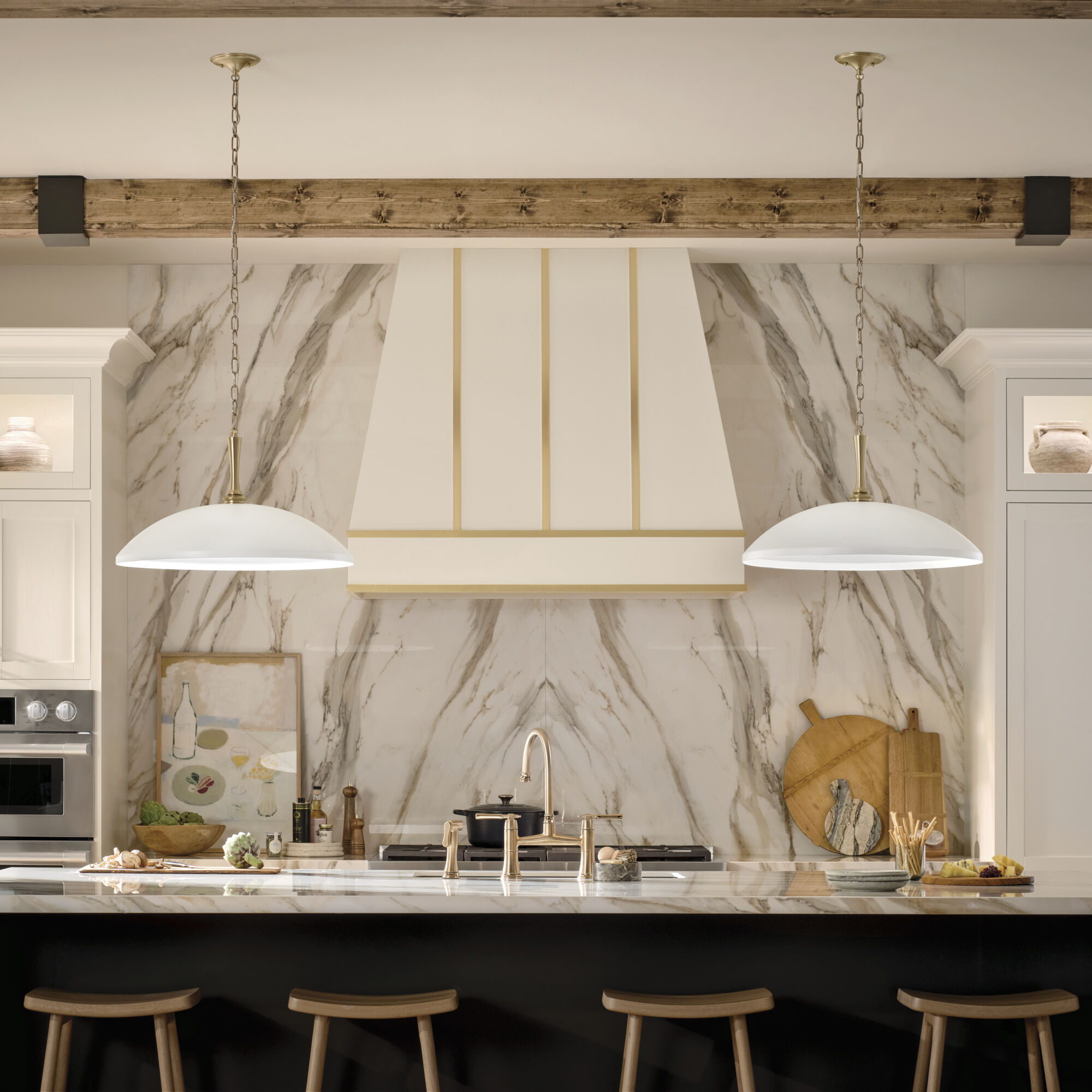 Delarosa 1 Light White Pendant Ceiling Light