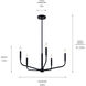 Madden 5 Light Black Chandelier Ceiling Light, 1 Tier Small