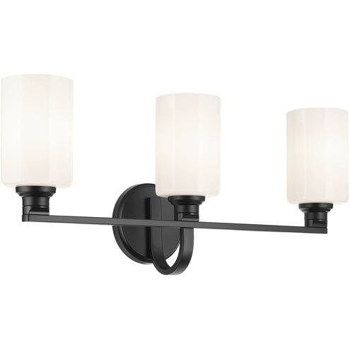 Gioe 3 Light 24.25 inch Black Vanity Light Wall Light