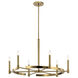 Tolani 6 Light 34 inch Brushed Natural Brass Chandelier Ceiling Light, 1 Tier Large