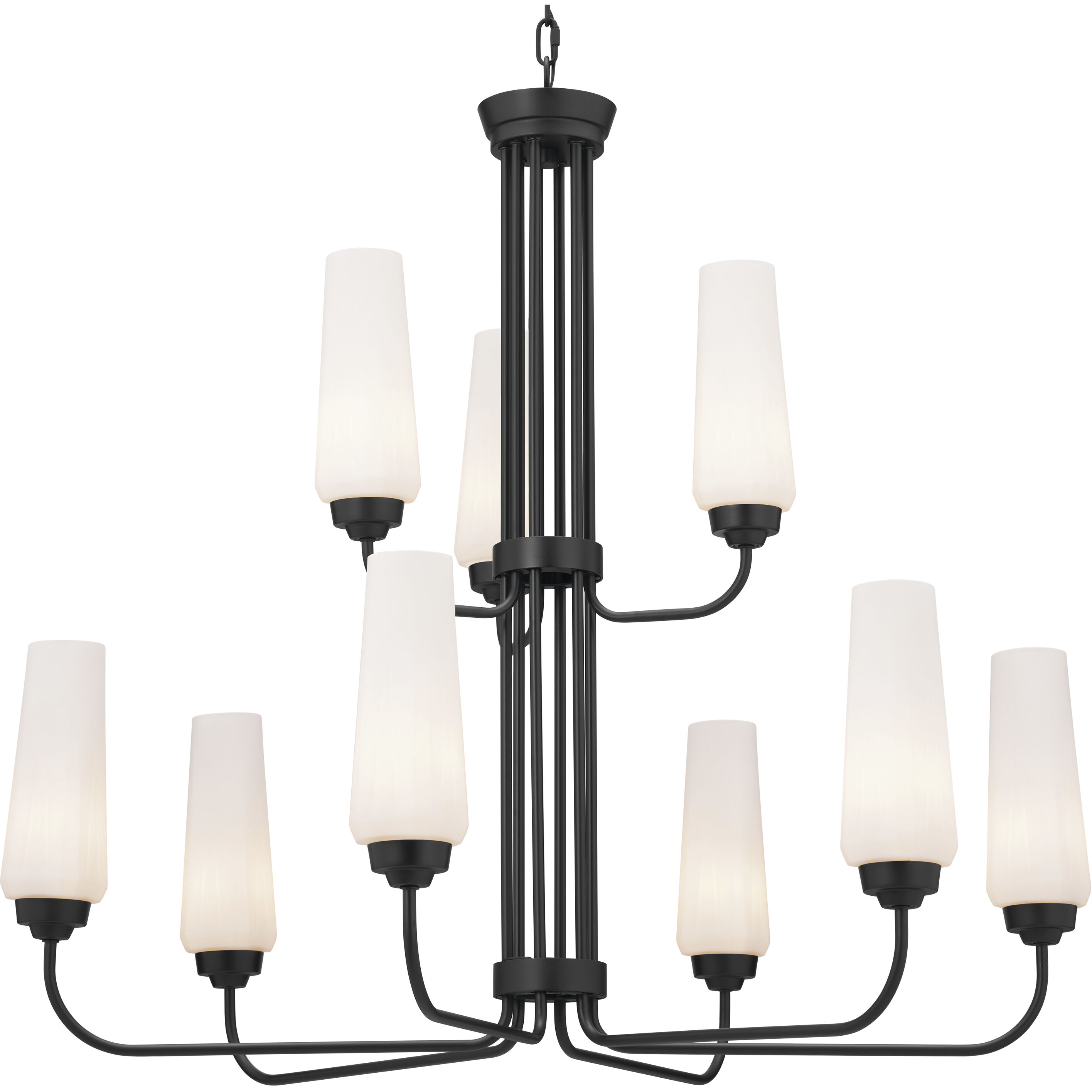 Truby 9 Light 34 inch Black Chandelier Ceiling Light, Large