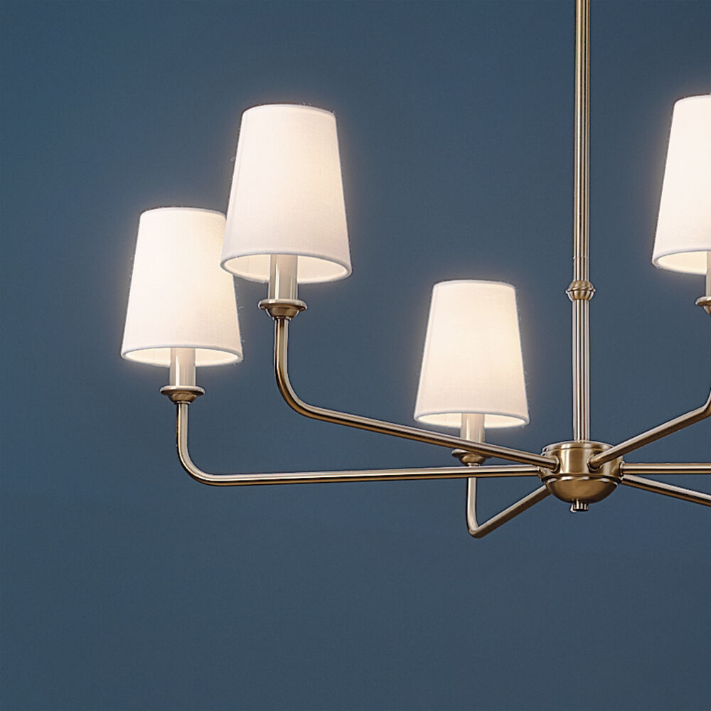 Pallas 6 Light 32.25 inch Brushed Natural Brass Chandelier Ceiling Light