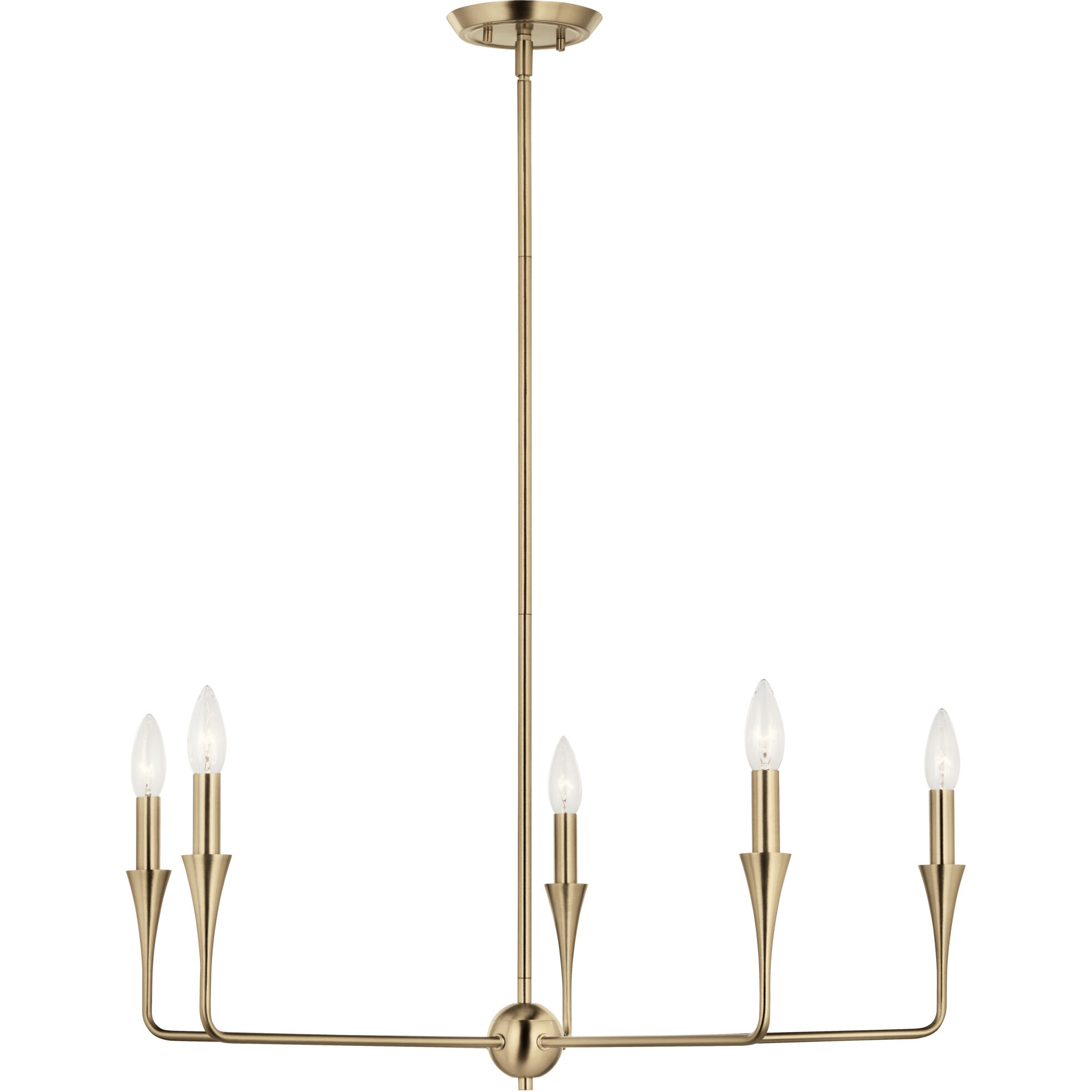 Alvaro 5 Light Champagne Bronze Chandelier Ceiling Light, 1 Tier Small