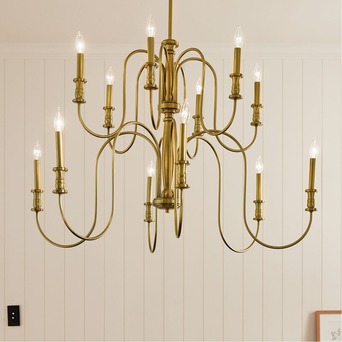 Homestead Karthe 12 Light 42 inch Natural Brass Chandelier Ceiling Light, Karthe