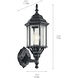 Chesapeake 1 Light 17 inch Black Outdoor Wall in Clear Beveled Glass, Medium