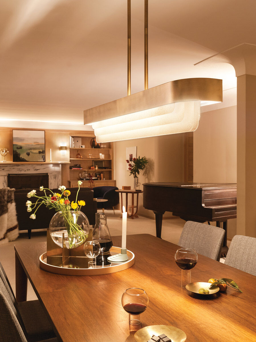 Serene LED 6 inch Natural Brass Chandelier Linear Ceiling Light