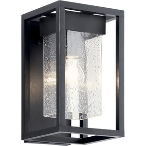Mercer 1 Light 12 inch Black with Silver Highlights Outdoor Wall, Small
