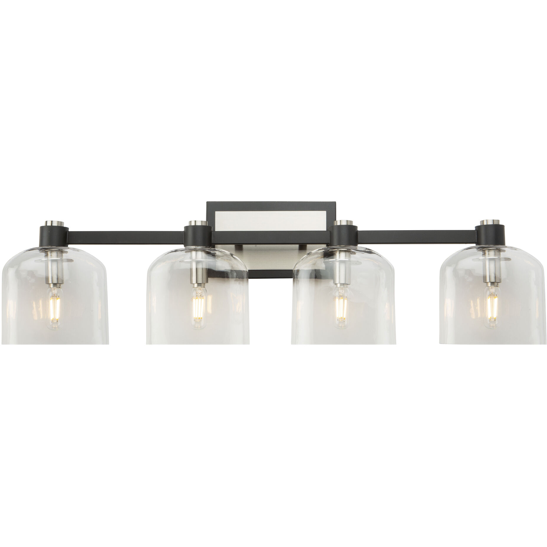 Lyndon 4 Light 31.06 inch Black and Brushed Nickel Vanity Light Wall Light