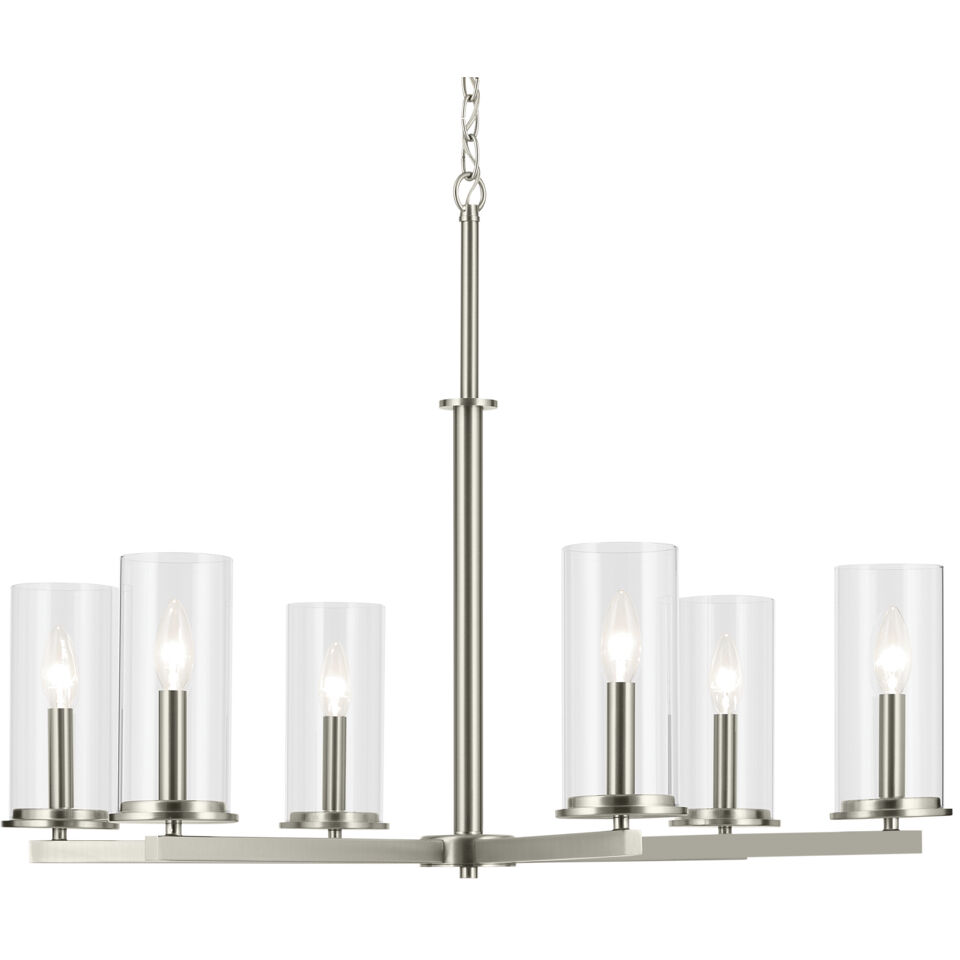 Crosby 6 Light Brushed Nickel Chandelier Ceiling Light