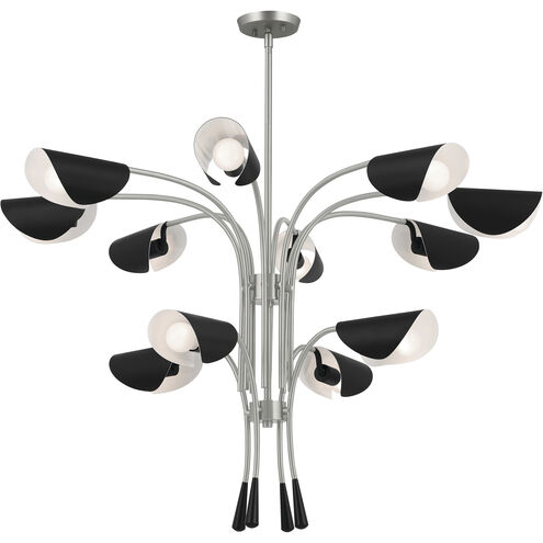 Arcus LED 46.25 inch Satin Nickel with Black Chandelier Ceiling Light