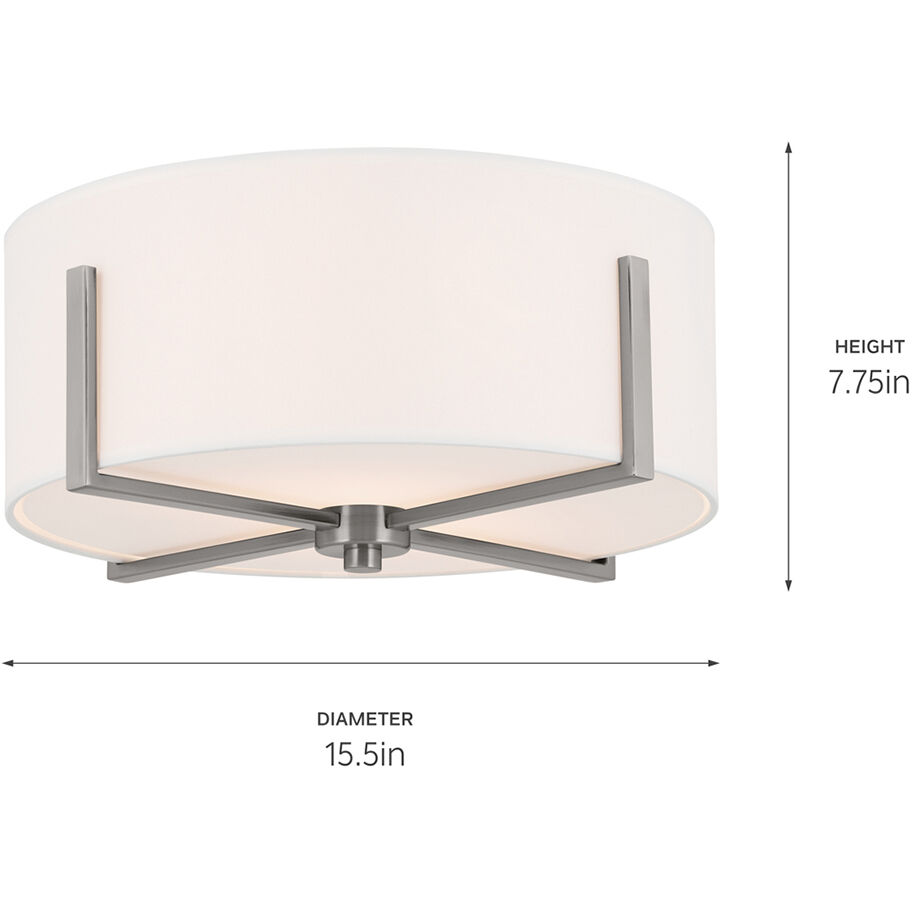 Malen LED 15.5 inch Classic Pewter Flush Mount Ceiling Light