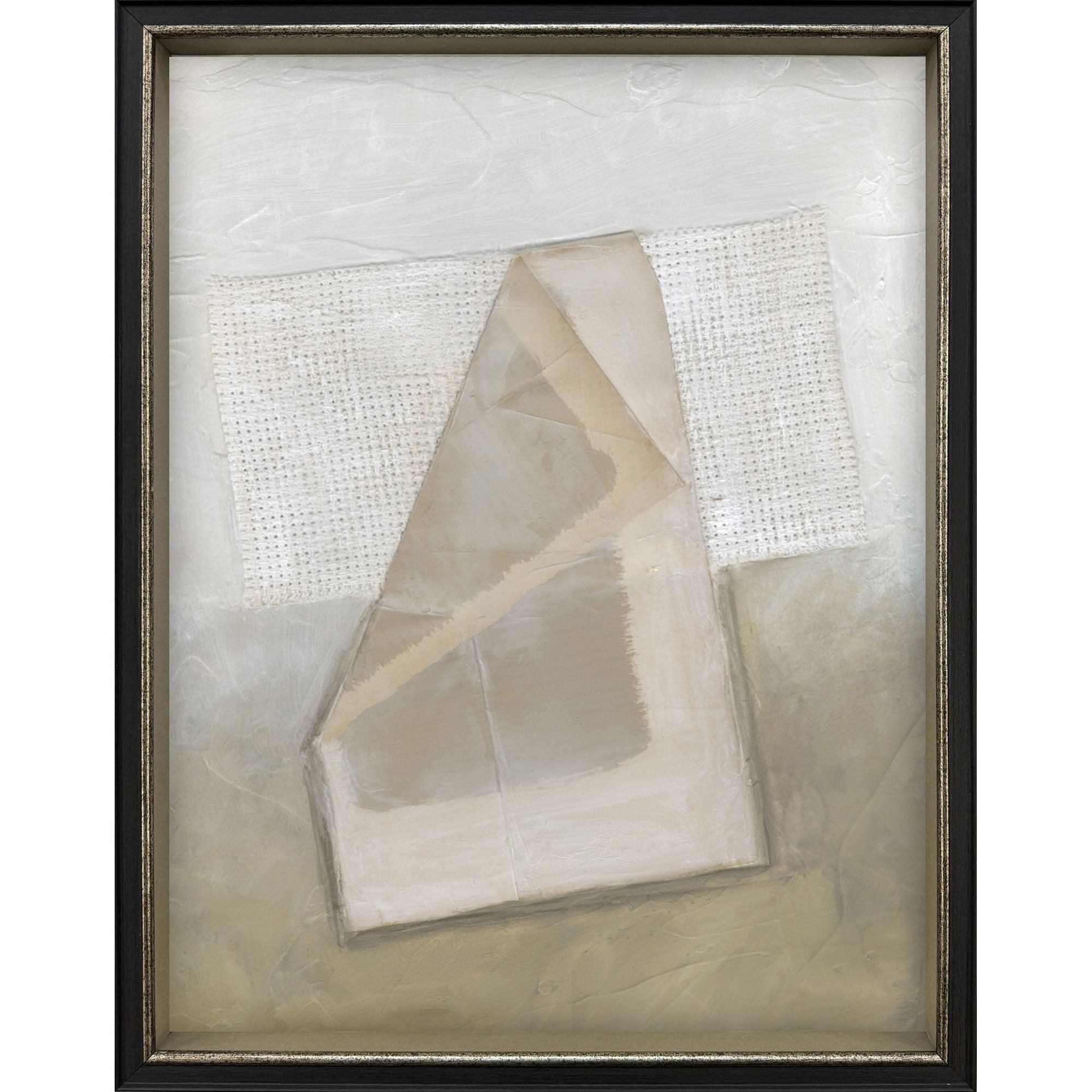 Ochre Folio White and Beige and Gray and Neutral Framed Art