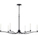 Malene 6 Light Black Chandelier Ceiling Light, 1 Tier Medium