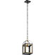 Vath 1 Light 8 inch Black Indoor Lantern Pendants Ceiling Light in Black and Natural Brass