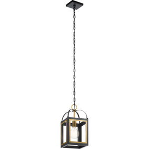 Vath 1 Light 8 inch Black Indoor Lantern Pendants Ceiling Light in Black and Natural Brass