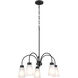 Erma 5 Light Black Chandelier Ceiling Light, Medium, 1 Tier