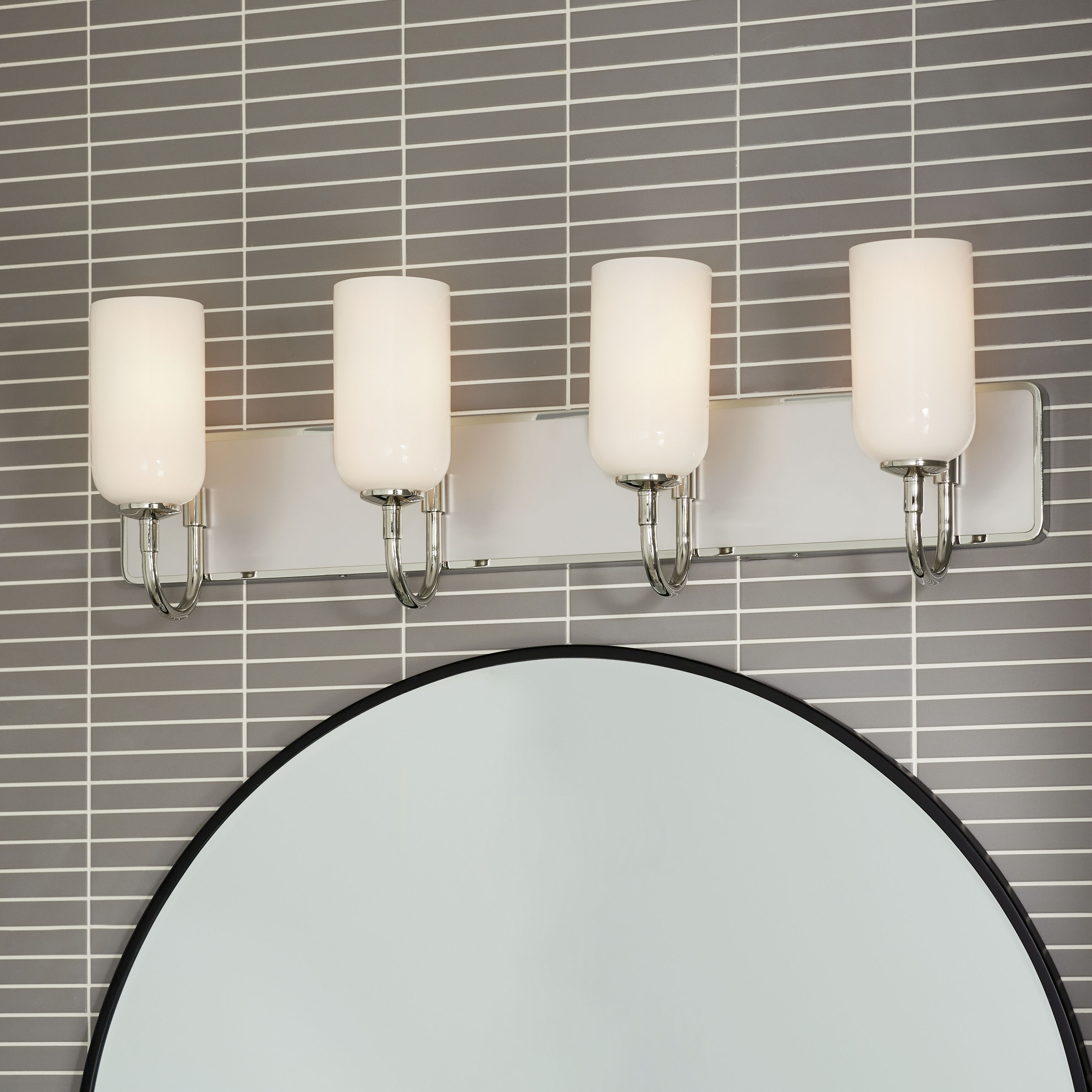 Solia LED 32 inch Polished Nickel with Satin Nickel Bathroom Vanity Light Wall Light