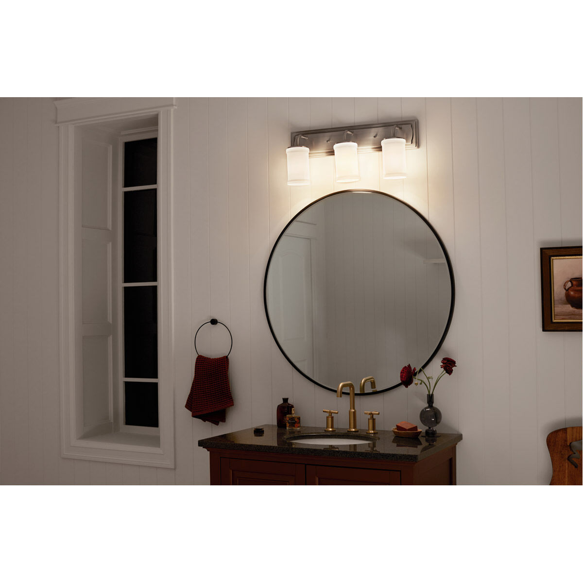 Homestead Vetivene 3 Light 24 inch Classic Pewter Vanity Light Wall Light, Vetivene