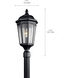 Courtyard 1 Light 24 inch Textured Black Outdoor Post Lantern