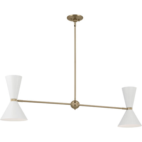 Phix LED 48 inch Champagne Bronze with White Linear Chandelier Ceiling Light