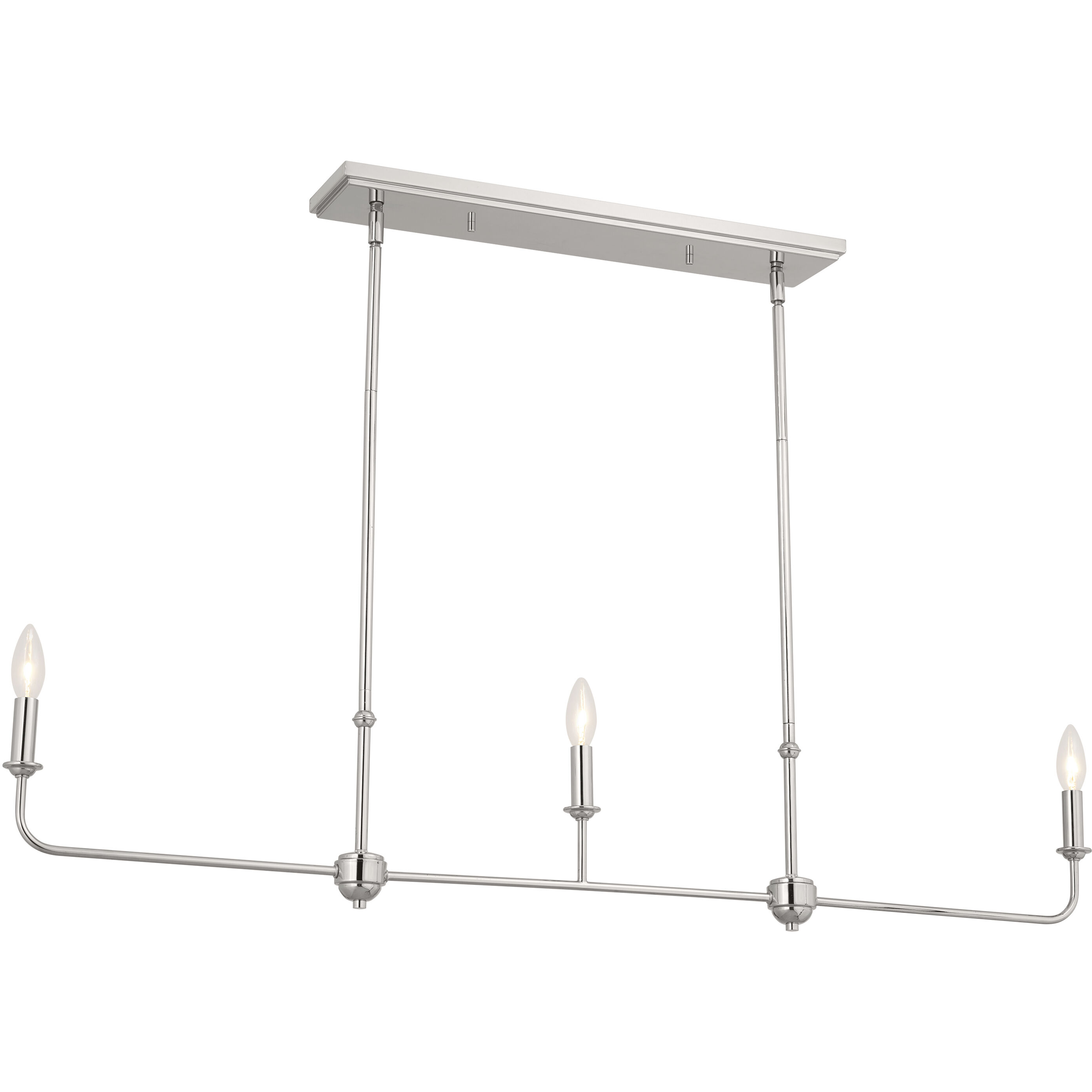 Pallas 3 Light 4.5 inch Polished Nickel Chandelier Linear Ceiling Light