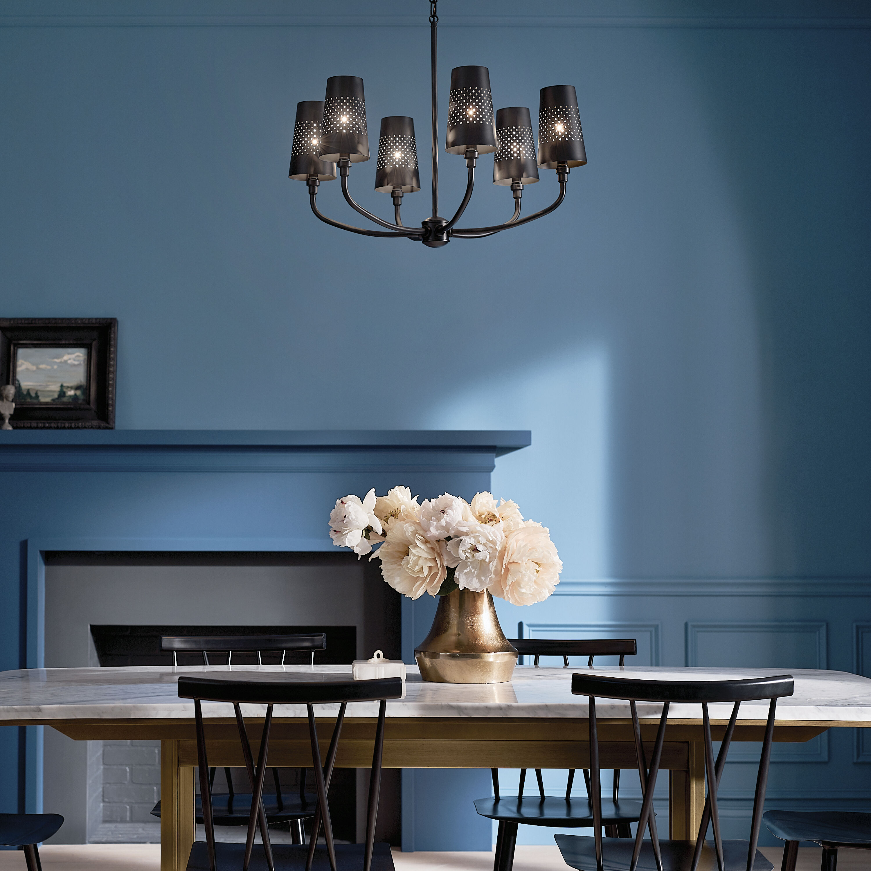 Adeena 6 Light 26.75 inch Black Chandelier Ceiling Light