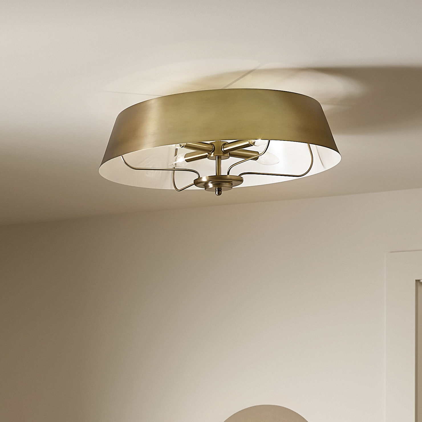 Luella 4 Light 22 inch Brushed Natural Brass Pendant Ceiling Light