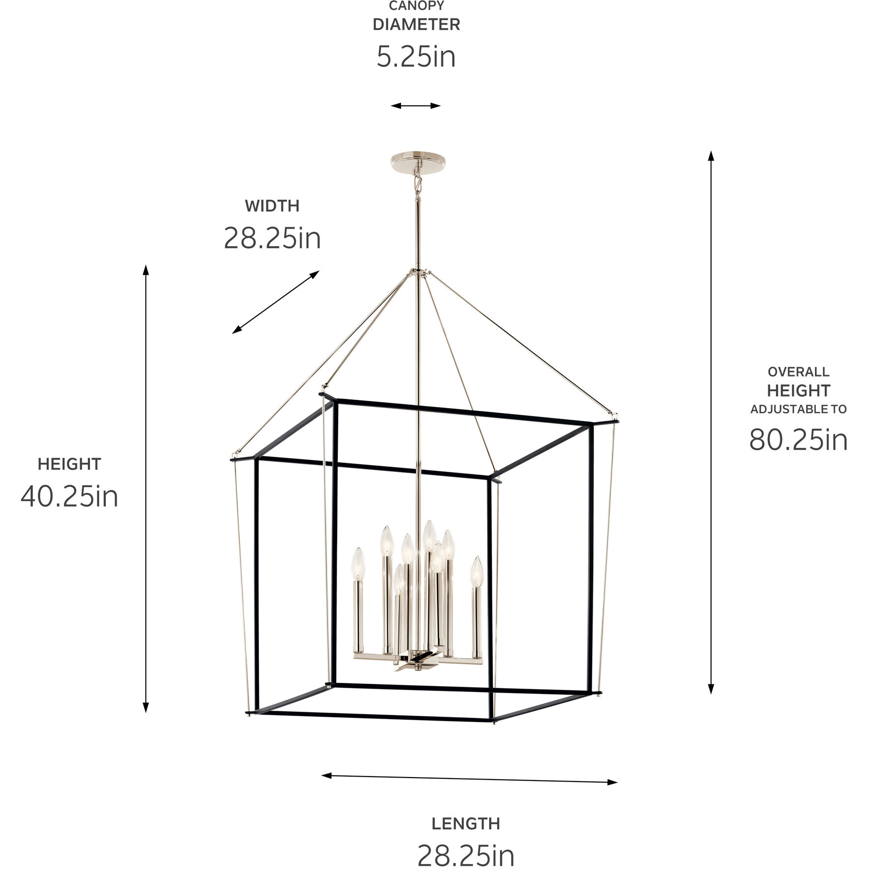 Eisley 8 Light 28.25 inch Polished Nickel Foyer Pendant Ceiling Light